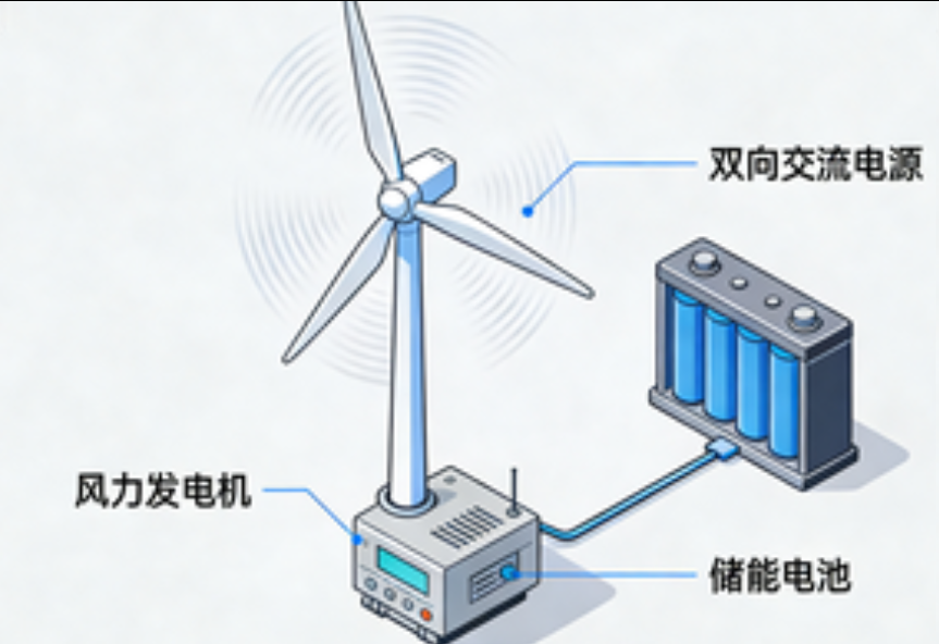双向交流电源的风能发电系统